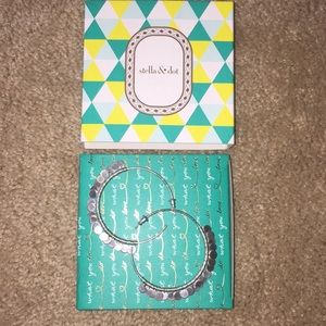 Stella & Dot silver fringe hoops